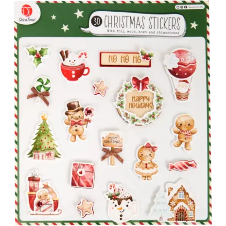 DécoTime 3D Christmas Stickers Happy Holidays (3216768)