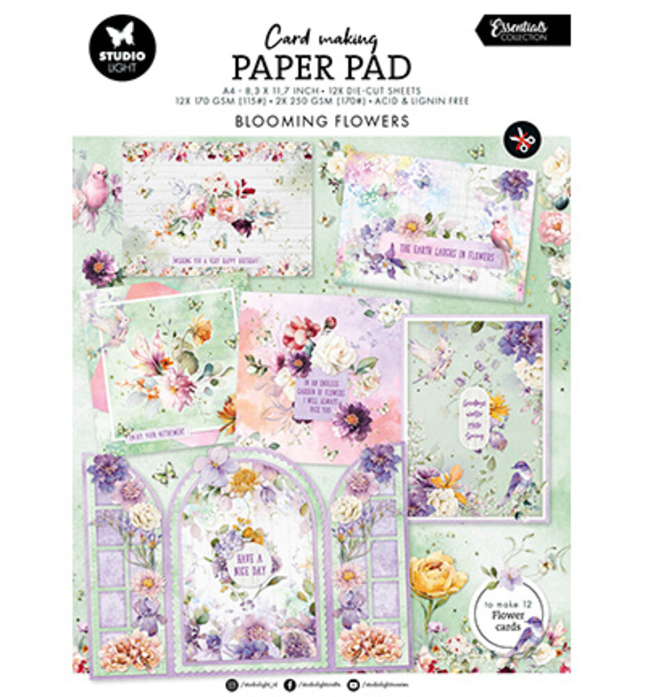 Studio Light PRE-ORDER Essentials Blooming Flowers A4 Card Making Pad (SL-ES-CMP25)