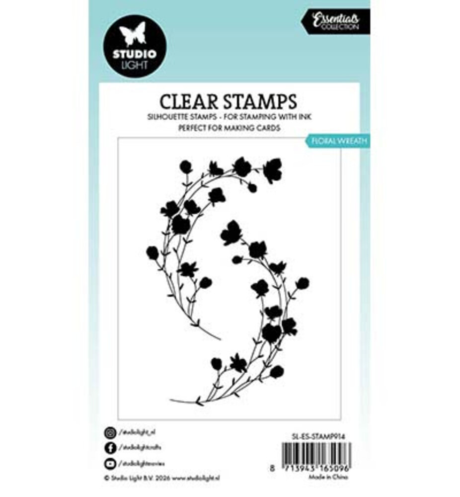 Studio Light PRE-ORDER Essentials Clear Stamps Floral Wreath (SL-ES-STAMP914)