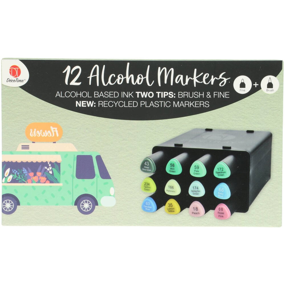 DécoTime 12 Alcohol Markers Olive Green (3005439)