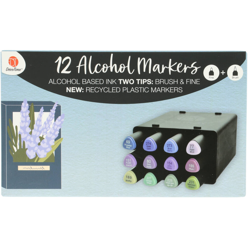 DécoTime 12 Alcohol Markers Blue Berry (3005439)