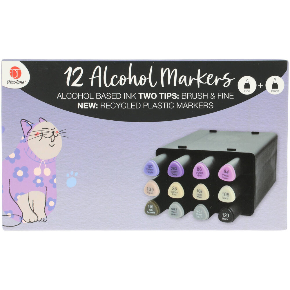 DécoTime 12 Alcohol Markers Peony Deep (3005439)