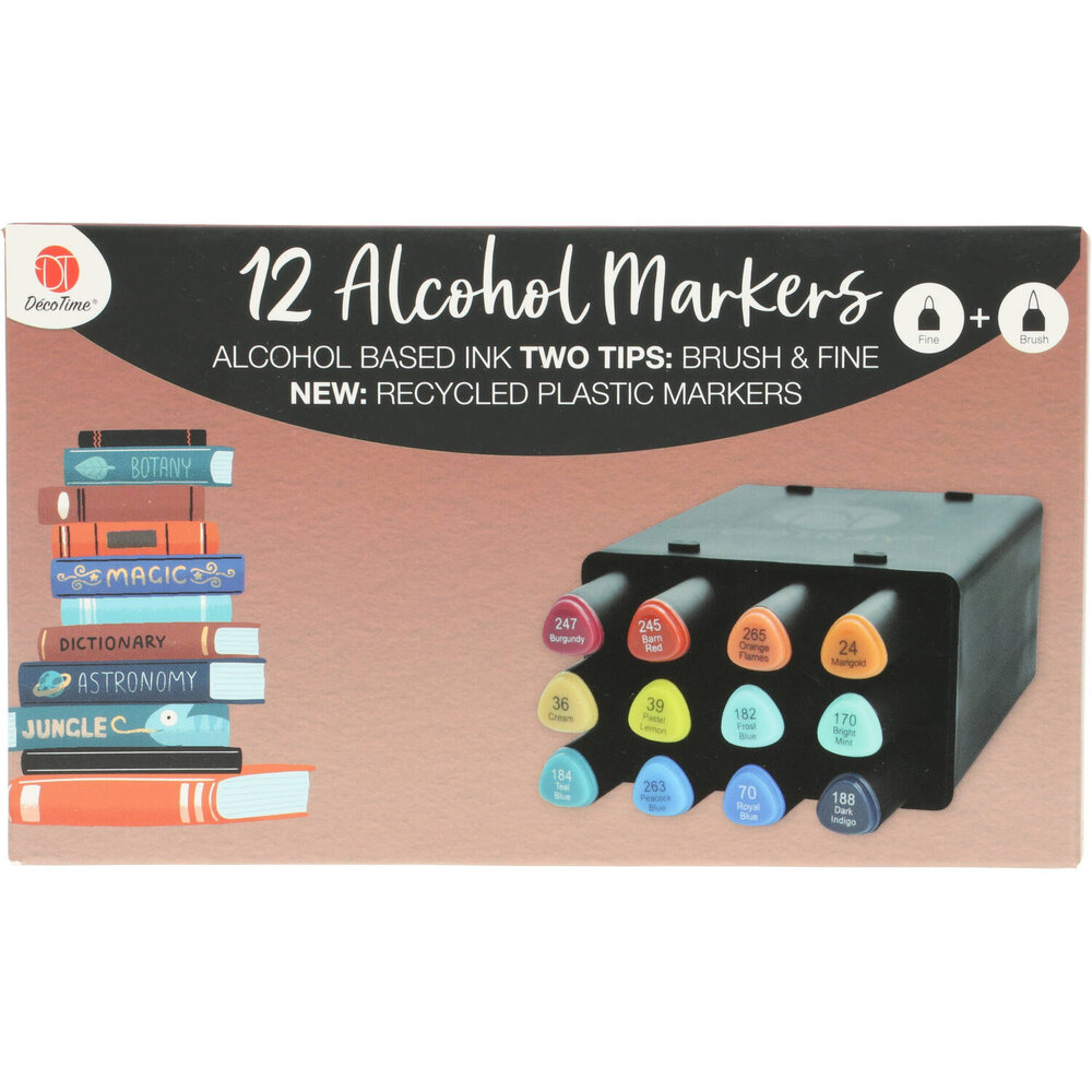 DécoTime 12 Alcohol Markers Burgundy (3005439)