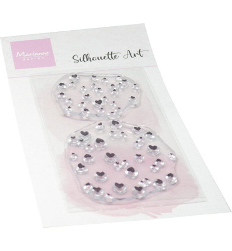 Marianne Design Silhouette Art Clear Stamps Haerts (CS1189)