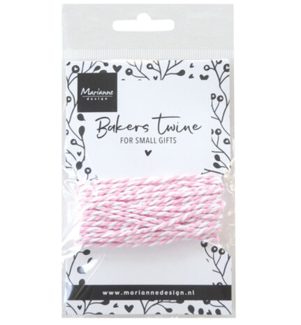 Marianne Design PRE-ORDER Bakers Twine Light Pink/White (CA3226)