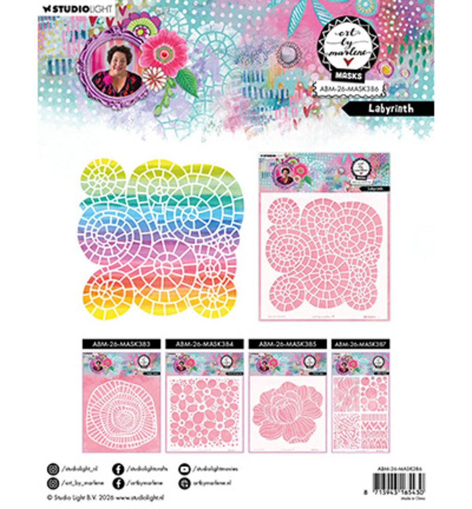 Studio Light Masking Stencil Labyrinth (ABM-26-MASK386) Studio Light Masking Stencil Labyrinth (ABM-26-MASK386)
