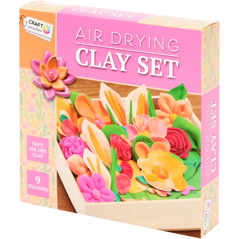 Craft Sensations Pink Flower Air Drying Clay Set (3214291)