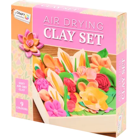 Craft Sensations Pink Flower Air Drying Clay Set (3214291)