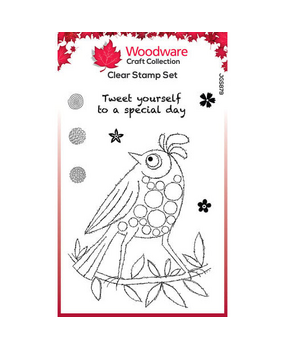 Woodware Singles Bubble Birds Simone Clear Stamps (JGS879) (OUTLET)