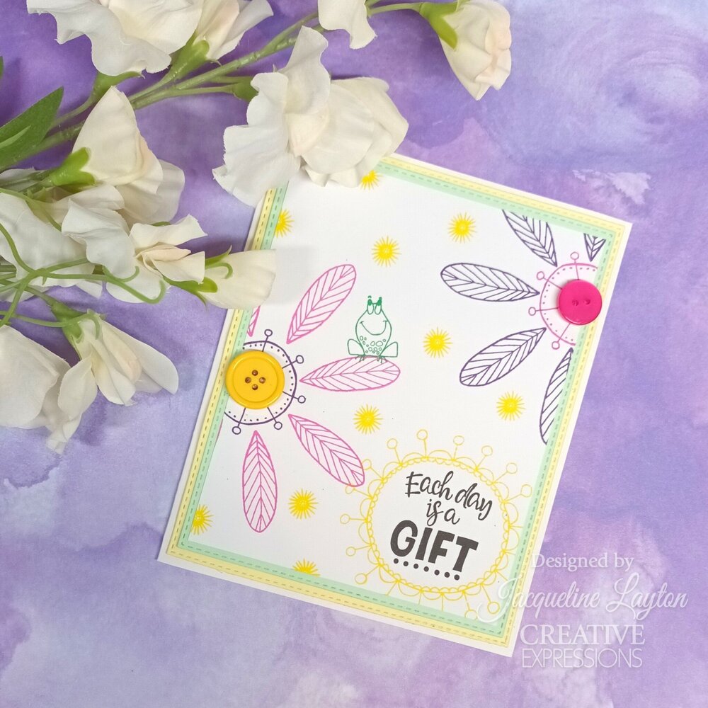 Woodware Petal Doodles It's A Gift Clear Stamps (JGS864) (OUTLET)