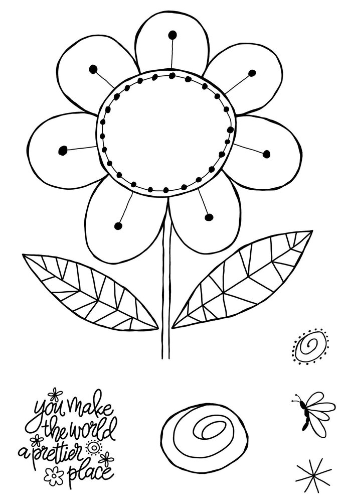 Woodware Petal Doodles Pretty Place Clear Stamps (JGS863) (OUTLET)