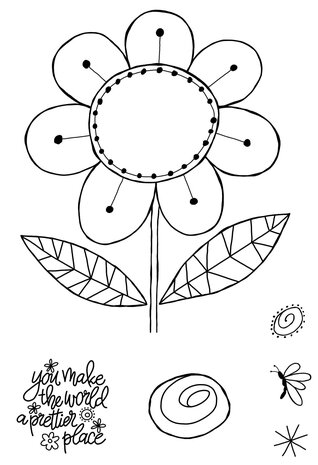 Woodware Petal Doodles Pretty Place Clear Stamps (JGS863) (OUTLET)
