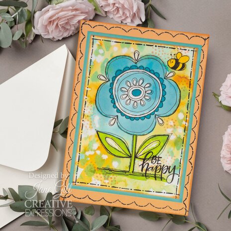 Woodware Petal Doodles Be Happy Clear Stamps (JGS862) (OUTLET)