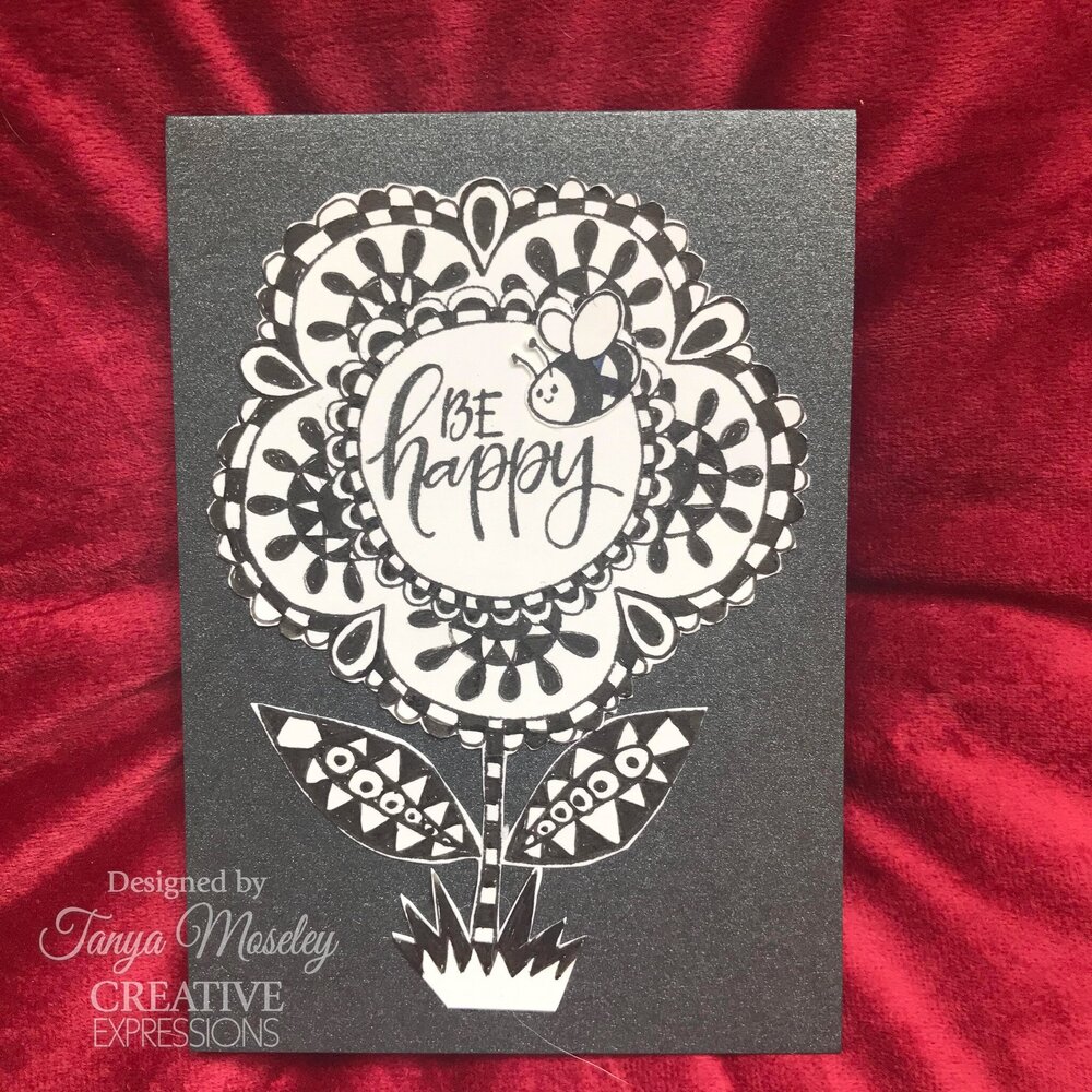 Woodware Petal Doodles Be Happy Clear Stamps (JGS862) (OUTLET)