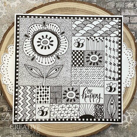 Woodware Petal Doodles Be Happy Clear Stamps (JGS862) (OUTLET)