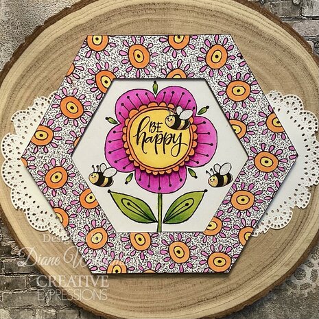 Woodware Petal Doodles Be Happy Clear Stamps (JGS862) (OUTLET)