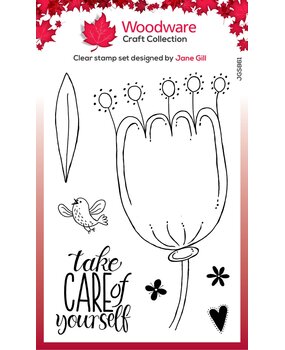Woodware Petal Doodles Take Care Clear Stamps (JGS861) (OUTLET)