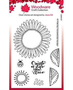 Woodware Petal Doodles Live Life Clear Stamps (JGS860) (OUTLET)