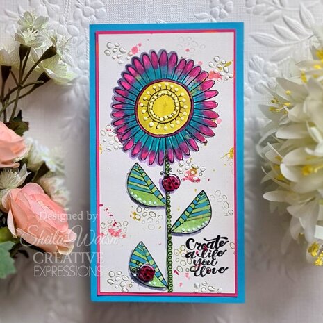 Woodware Petal Doodles Live Life Clear Stamps (JGS860) (OUTLET)