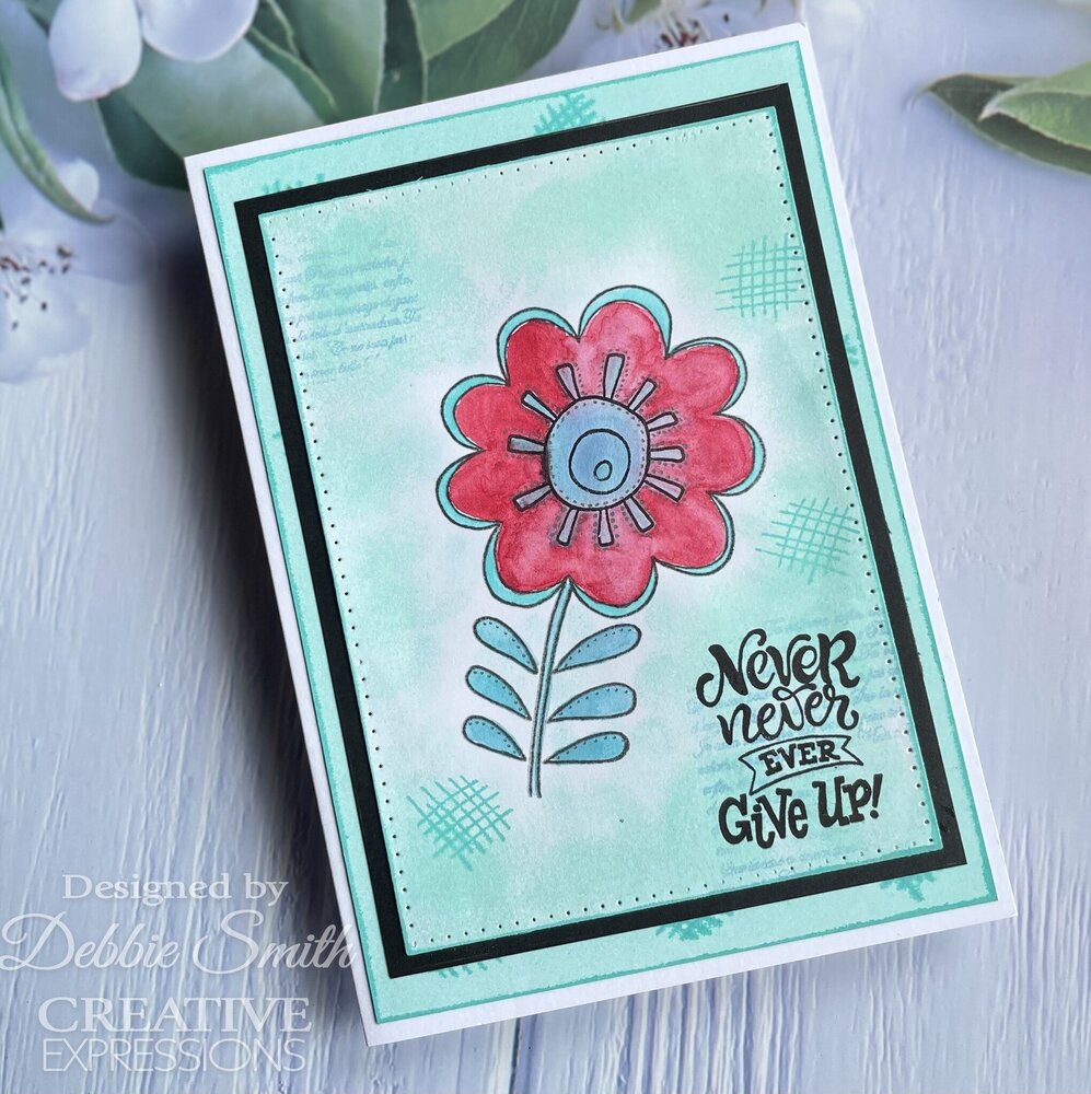 Woodware Petal Doodles Never Give Up Clear Stamps (JGS858) (OUTLET)