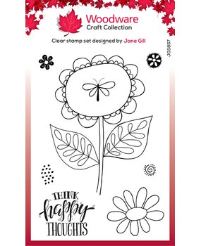 Woodware Petal Doodles Happy Thoughts Clear Stamps (JGS857) (OUTLET)