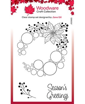 Woodware Big Bubble Poinsettia Ring Clear Stamps (JGS821) (OUTLET)