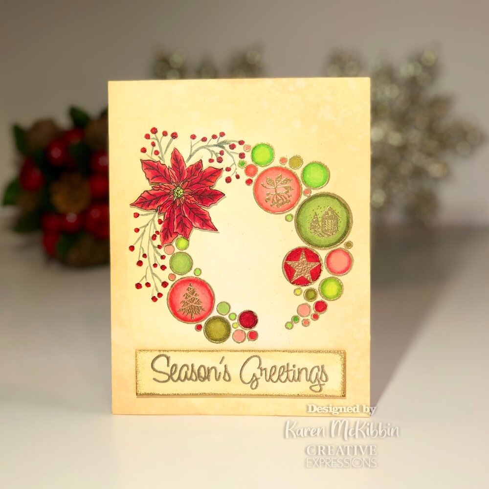 Woodware Big Bubble Poinsettia Ring Clear Stamps (JGS821) (OUTLET)