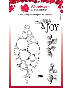Woodware Big Bubble Bauble Joy Clear Stamps (JGS816) (OUTLET)