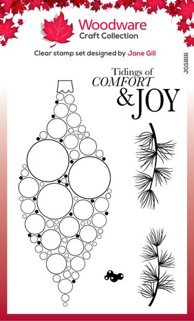 Woodware Big Bubble Bauble Joy Clear Stamps (JGS816) (OUTLET)