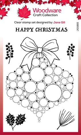 Woodware Big Bubble Bauble Twigs & Berries Clear Stamps (JGS815) (OUTLET)