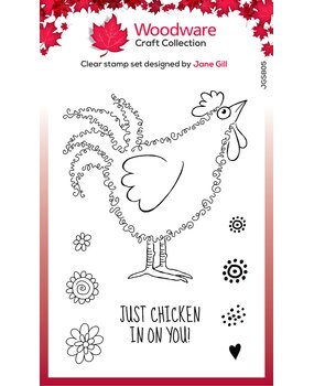 Woodware Fuzzie Friends Clara The Chicken Clear Stamp (JGS805) (OUTLET)