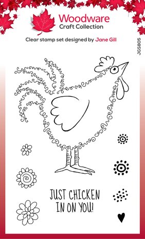 Woodware Fuzzie Friends Clara The Chicken Clear Stamp (JGS805) (OUTLET)