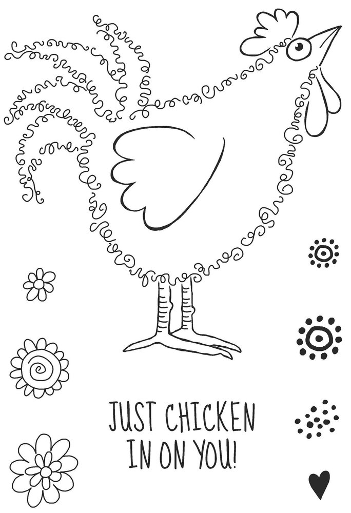 Woodware Fuzzie Friends Clara The Chicken Clear Stamp (JGS805) (OUTLET)