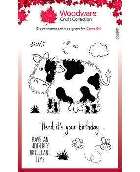 Woodware Fuzzie Friends Connie The Cow Clear Stamp (JGS804) (OUTLET)
