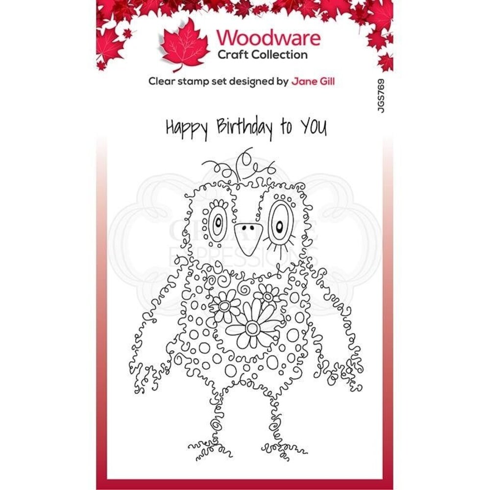 Woodware Fuzzy Friends Hugo Clear Stamp (JGS769) (OUTLET)