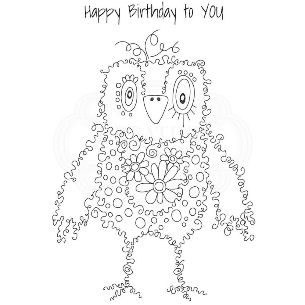 Woodware Fuzzy Friends Hugo Clear Stamp (JGS769) (OUTLET)