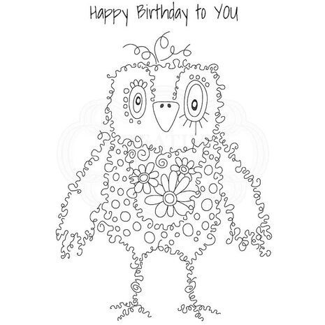 Woodware Fuzzy Friends Hugo Clear Stamp (JGS769) (OUTLET)