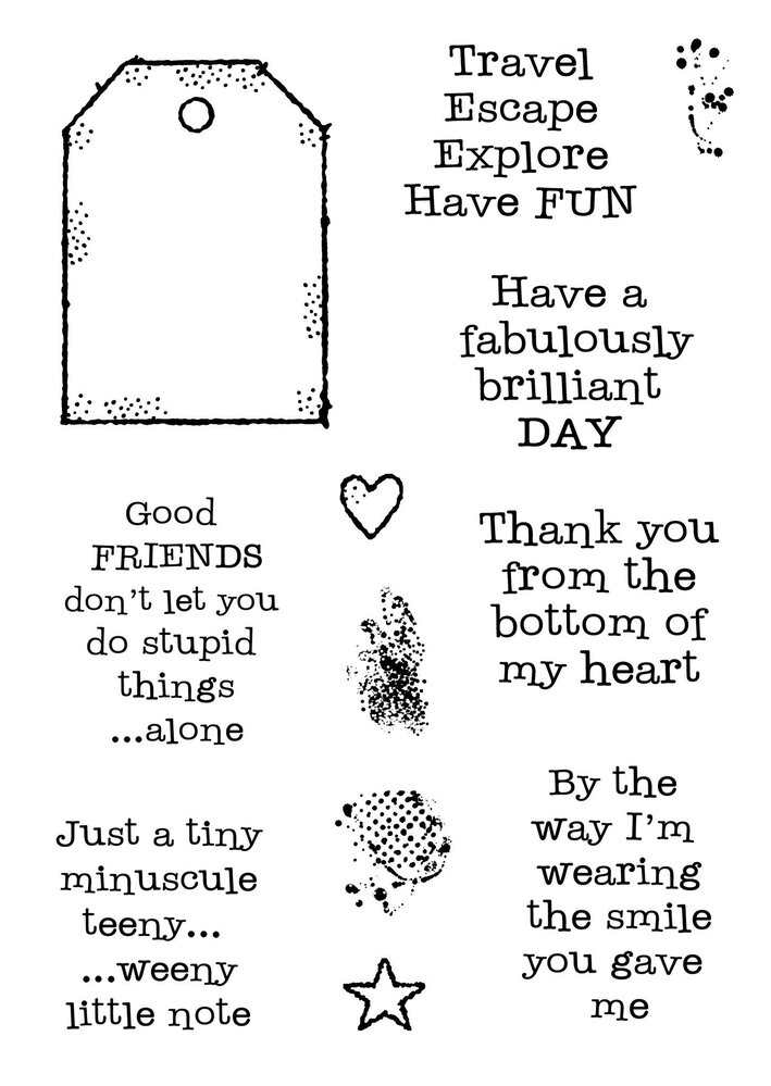 Woodware Tagged Greeings Clear Stamps (FRS974) (OUTLET)