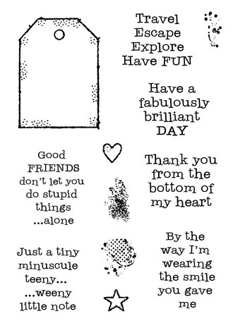 Woodware Tagged Greeings Clear Stamps (FRS974) (OUTLET)