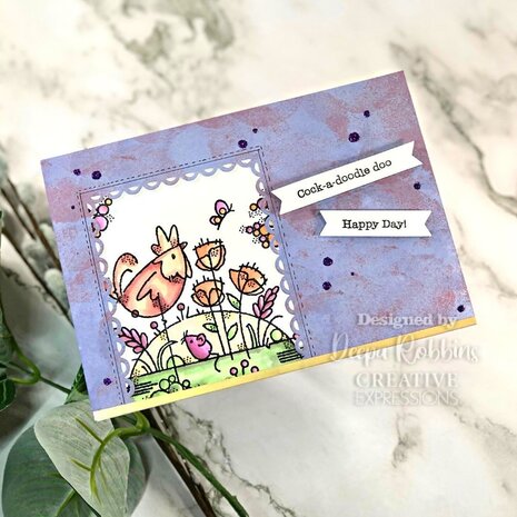 Woodware Rooster Meadow Clear Stamps (FRS973) (OUTLET)