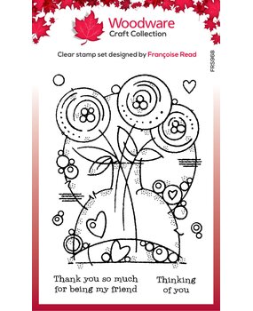 Woodware Round Blooms Clear Stamps (FRS968) (OUTLET)