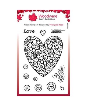 Woodware Bubble Heart Clear Stamps (FRS964) (OUTLET)