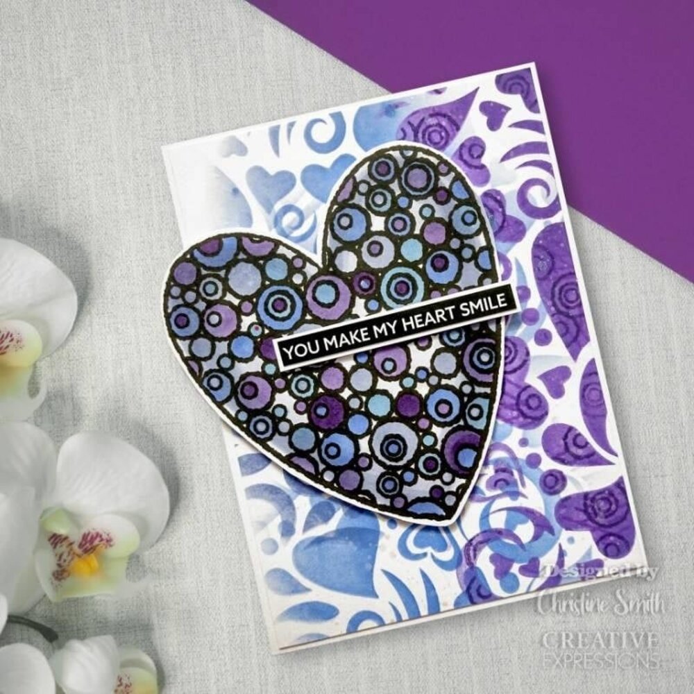 Woodware Bubble Heart Clear Stamps (FRS964) (OUTLET)