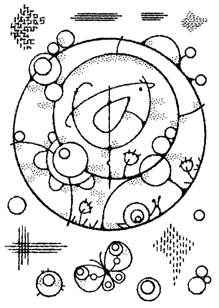 Woodware Bird Circle Clear Stamps (FRS957) (OUTLET)