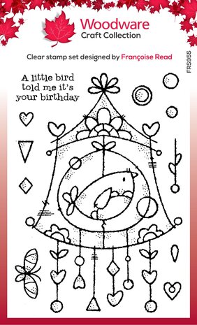 Woodware Wire Birdhouse Clear Stamps (FRS955) (OUTLET)