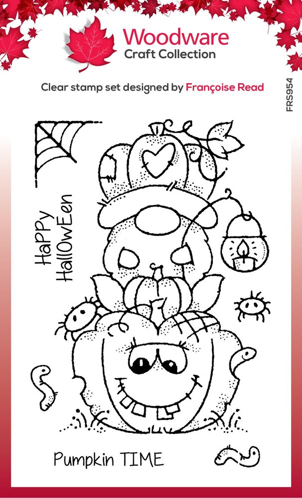 Woodware Pumpkin Gnome Clear Stamps (FRS954) (OUTLET)