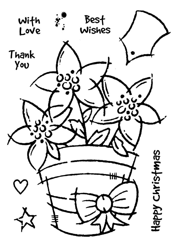 Woodware Potted Poinsettias Clear Stamps (FRS950) (OUTLET)