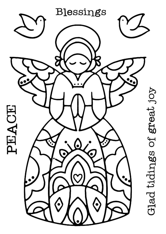 Woodware Angel Blessings Clear Stamps (FRS948) (OUTLET)
