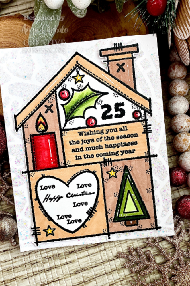 Woodware Christmas House Clear Stamps (FRS940) (OUTLET)