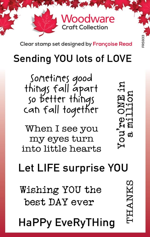 Woodware Happy Everything Clear Stamps (FRS933) (OUTLET)